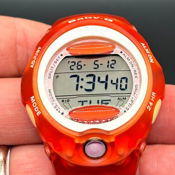 Casio Baby-G BG-163 ICERC Dolphin Whale Jelly Orange Women\'s Watch NOS main image 10